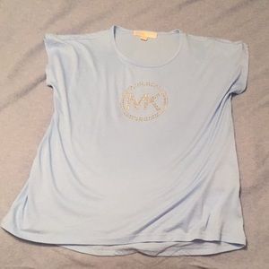 Michael Kors blue short sleeve shirt